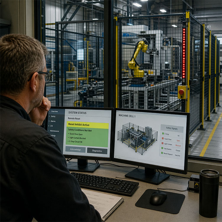 Compliance Limits for Ethernet Reset and PLC Status Monitoring of Safety Devices
